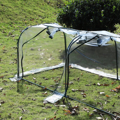 Rootz Foil Greenhouse - Mini Greenhouse - Portable Greenhouse - Greenhouse - Transparent Greenhouse - Green - 350lx100wx80Hcm