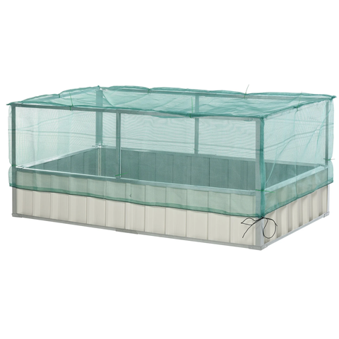 Rootz Garden Bed - Planter - Steel/Nylon - Net cloth - White/Green - 174 x 90 x 70 cm
