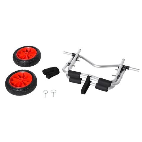 Rootz Trolley - Canoe Cart - With Fastening Strap - Silver - 68 x 44.5 x 40 cm