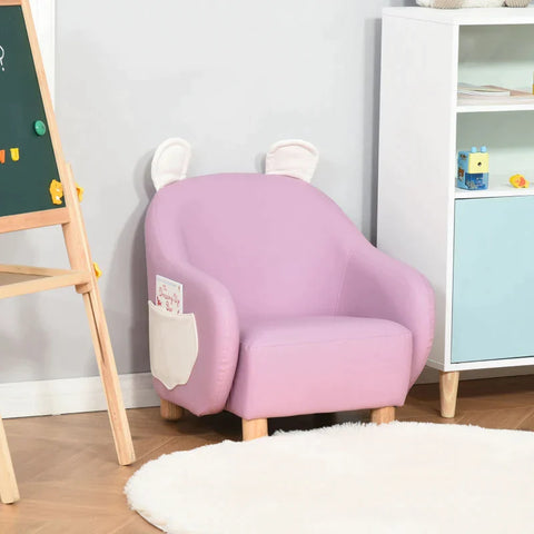 Rootz Kindersessel - Kindersofa - Minisofa - Tierohrsessel - Rosa