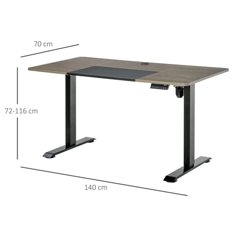 Rootz Electric Desk - Electric Gaming Table - Computer Desk - Electric Gaming Desk - Natural/Black - 140 x 70 x 72-116 cm