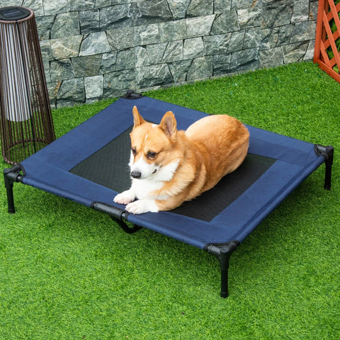 Rootz Dog Lounger - Dog Bed - Cat Bed - Pet Bed - Sleeping Place - Dark Blue - 92 x 76 x 18 cm