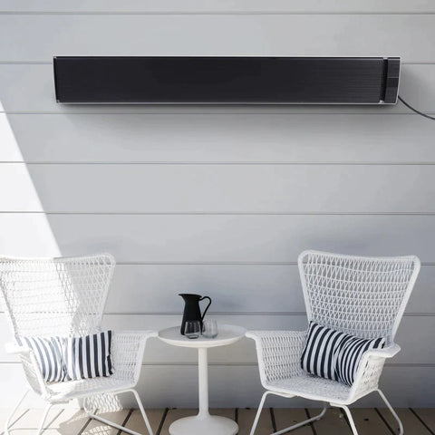 Rootz Heater - Radiant Heater - Wall Mounted - 2400W - Black/Grey - L133 x W20 x H4.8cm