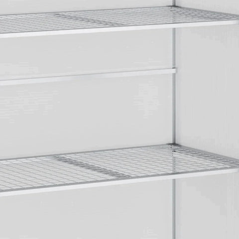 Rootz Greenhouse - 3 Tier Greenhouse - Greenhouse With Foundation Frame - Polycarbonate Housing - 2 Shelves - Aluminum Frame - Silver- 131 x 58 x 139.5 cm