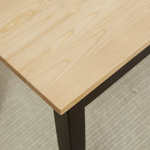 Rootz Moderne bank voor 2 personen - Houten bank - Massief hout - Gelakt - Woonkamer - Ingang - Eetkamer - Dennenhout - Naturel + Zwart - 102L x 36B x 45H cm