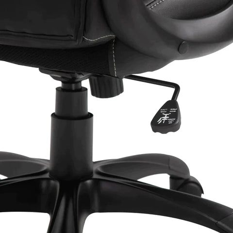 Rootz Bureaustoel - Gamestoel - Draaibaar Kunstleer - Zwart/Wit - 67 x 75 x 116,5-126 cm