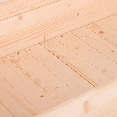 Rootz Verhoogd Bed - Plantenbak - Bloembak - Bloempot - Kruidenbed met Afwateringsgaten - Vliesdoek - Massief Hout Naturel - 122,5 x 56,5 x 76 cm