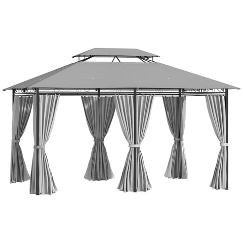 Rootz Gazebo - Double Canopy Gazebo - Luxurious Pavilion - Dark Grey - 3 x 4 x 2.65m