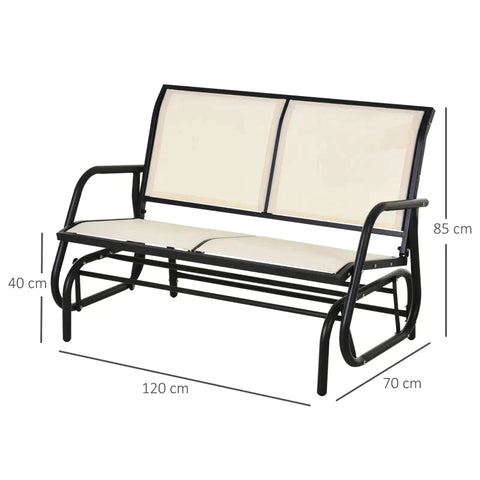 Rootz Rocking Chair - 2-Seater Rocking Chair - Garden Bench - Garden Swing Bench - Garden Furniture - Beige - 120 x 70 x 85 cm