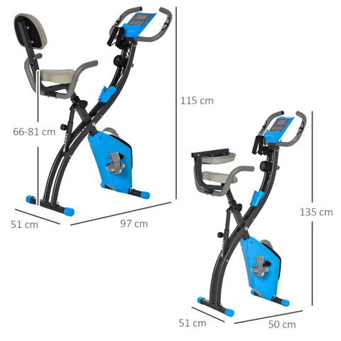 Rootz Exercise Bike - X-Bike - Exercise Bike X-Bike - Bike Trainer - LCD Display - Foldable Exercise Bike -  Blue - 97x51x115 cm