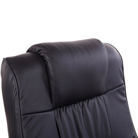 Rootz Relaxation Chair - Massage Chair - Relaxation Lounger With Reclining Function - TV Chair With Massage Function - Including Stool - Imitation Leather - Black - 77 x 84 x 95 cm