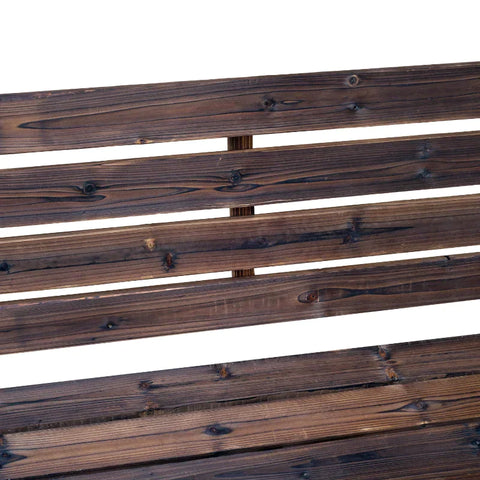 Rootz Garden Bench - 2-seater Bench - Wooden Bench - Wagon Wheel Chair - Wood Brown - 105.5 x 59 x 75 cm