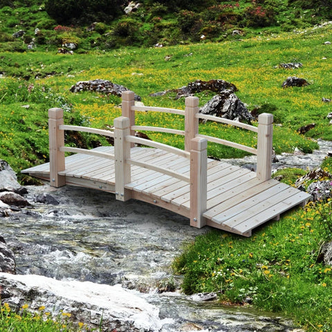 Rootz Gartenbrücke – Holzbrücke – Brücke – Holzsteg – Teichbrücke – Tannenholz – 152,5 x 67 x 48 cm