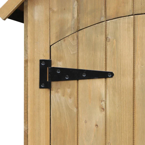 Rootz Garden Cabinet - Garden Cupboard - Wooden Tool Shed - Tool Cupboard - Yellow - 77.5 X 54.2 X 179.5 Cm