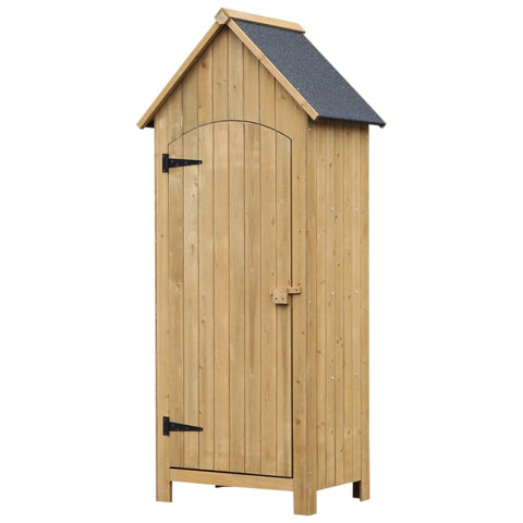 Rootz Garden Cabinet - Garden Cupboard - Wooden Tool Shed - Tool Cupboard - Yellow - 77.5 X 54.2 X 179.5 Cm
