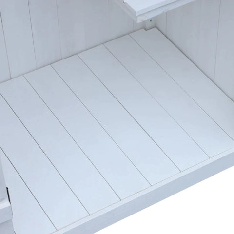 Rootz Garden Cabinet - Garden Cupboard - Wooden Tool Shed - Tool Cupboard - White - 77.5 X 54.2 X 179.5cm