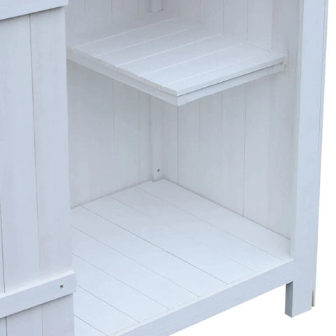 Rootz Garden Cabinet - Garden Cupboard - Wooden Tool Shed - Tool Cupboard - White - 77.5 X 54.2 X 179.5cm