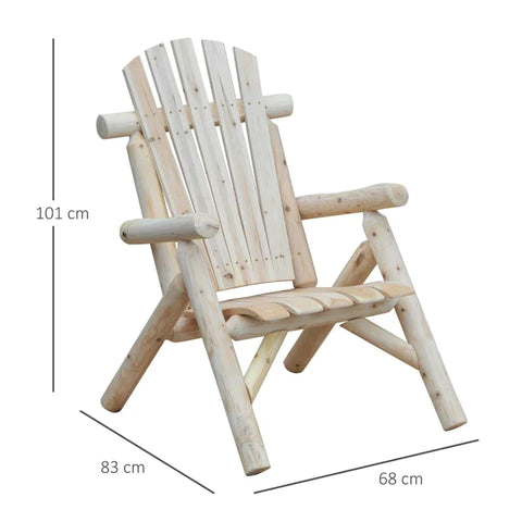 Rootz Gartenstuhl – Holzstuhl – Loungesessel – Outdoor-Loungesessel – Naturholz – 83 x 68 x 101 cm