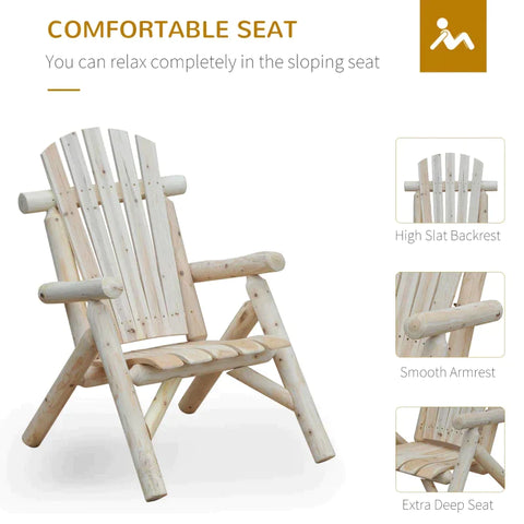 Rootz Gartenstuhl – Holzstuhl – Loungesessel – Outdoor-Loungesessel – Naturholz – 83 x 68 x 101 cm