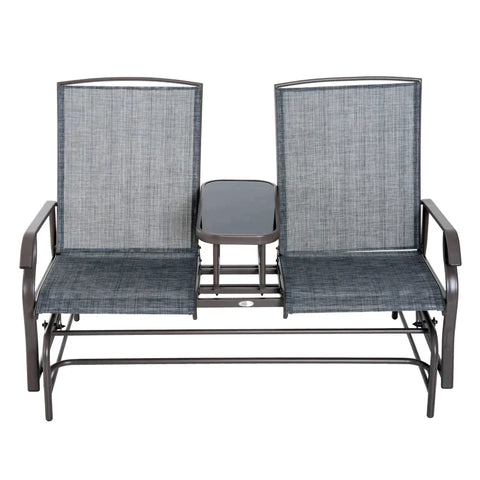Rootz Double-Seat Swing Chair - Swing Chair - Rocking Seat Chair - Rocking Chair - Garden Chair - Bench Chair - Garden Rocking Chair - Grey
