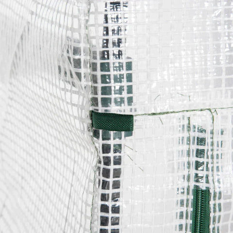 Rootz Greenhouse - Plant House - Greenhouse Shelves - Weather Resistant - Roll Up Door - White + Black - 70cm x 50cm x 160cm