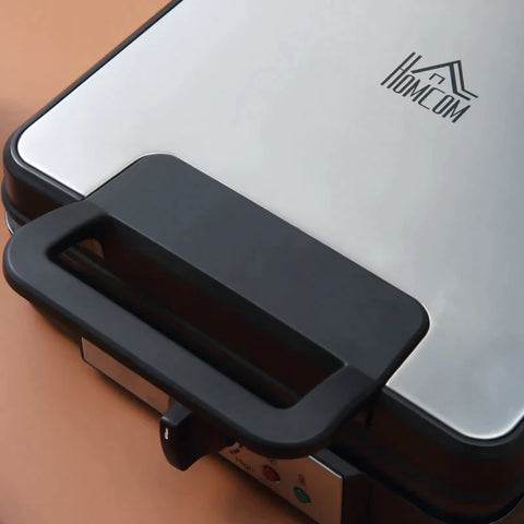 Rootz Waffle Maker - Fast Waffle - 4 Waffles - Plates Adjustable - Temperature Non-slip Feet - 1200w - Aluminum - Black - 24.5 x 31.6 x 11.3 cm