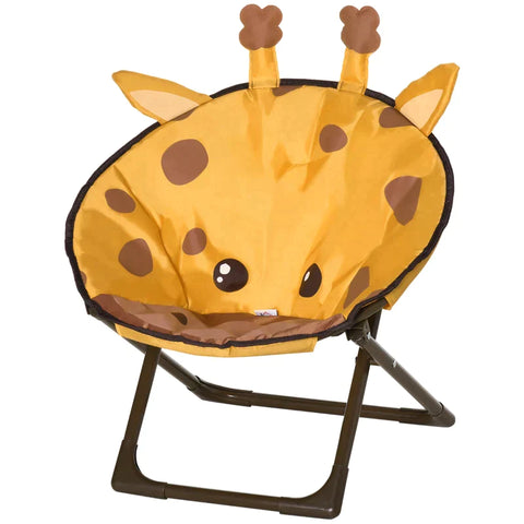 Rootz Moonchair - Children's Camping Chair - Baby Moon Chair - Kid's Folding Chair - Indoor And Outdoor - Easy To Carry For Toddler Girls Boys - Steel - Yellow - Ø50 x 49H cm