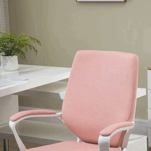 Rootz Office Chair - Desk Chair - Home Office Chair - With Rocker Function - Pink/White - 62x69x92-100 cm