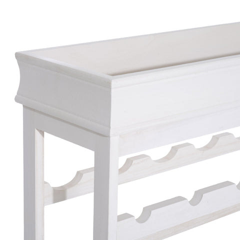 Rootz Wine Rack - Wine Holder - Bottle Rack - 24 Bottles - 4 Levels - Wood - White - 70 x 22.5 x 70 cm