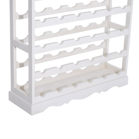 Rootz Wine Rack - Wine Holder - Bottle Rack - 24 Bottles - 4 Levels - Wood - White - 70 x 22.5 x 70 cm