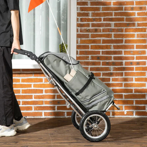 Rootz Cargo Trailer - Boodschappentrolley - Fietskar - Aluminium - Grijs + Zilver - 53 x 43 x 110cm