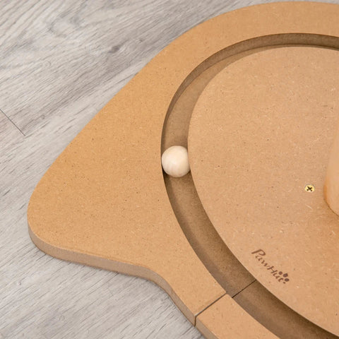 Rootz Scratching Post - Scratching Post for Cats - Scratching Toy with Ball Spring - MDF Sisal - Beige + Brown - 40 x 37 x 51 cm