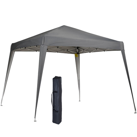 Rootz Gazebo - Folding Pavilion - Party Tent Incl. Carry Bag - Steel - Grey - 2.4 x 2.4 m