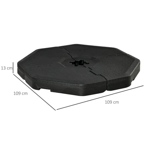 Rootz Parasol Weight - Weight Plate - Umbrella Base - Parasol Base Stand - Up To 140kg - HDPE - Black