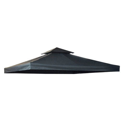 Rootz Replacement Roof - Gazebo Roof for Metal Gazebo - Garden Gazebo - Party Tent - Garden Tent - Polyester - Charcoal Grey - 3x3m