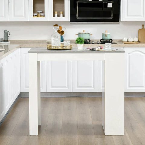 Rootz Compact Kitchen Table - Bar Table - 4-tier Shelf - Grey/White - 115 cm x 50 cm x 102.7 cm