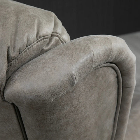 Rootz Recliner Chair With Footrest - Adjustable Backrest - Relax Chair - PU Leather - 150° Tilt - Gray - 90 cm x 95 cm x 107 cm