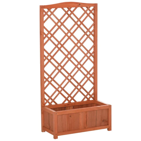 Rootz Plantenbak - Verhoogd Bed - Bloemenstandaard - Dennenhout - Geel - 60 x 30 x 122,5 cm