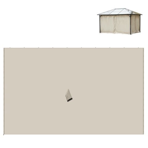 Rootz Side Panels - 4 Side Panels For Gazebo With Hooks - Party Tent - Double-sided Zipper - Polyester - Beige - 352 x 205 cm
