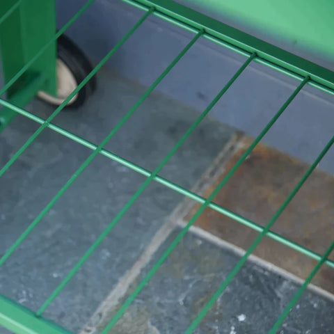 Rootz Raised Bed - Garden Bed - Garden Planter Bed - Flower Box - With Wheels And Shelf - Metal Plastic - Green - 104 x 39 x 80 cm