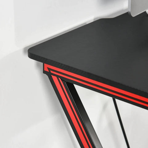 Rootz Gaming Table - Desk with Headphone Hook - Drink Holder - Computer Desk - Steel + MDF - Black - 105 x 55 x 75 cm