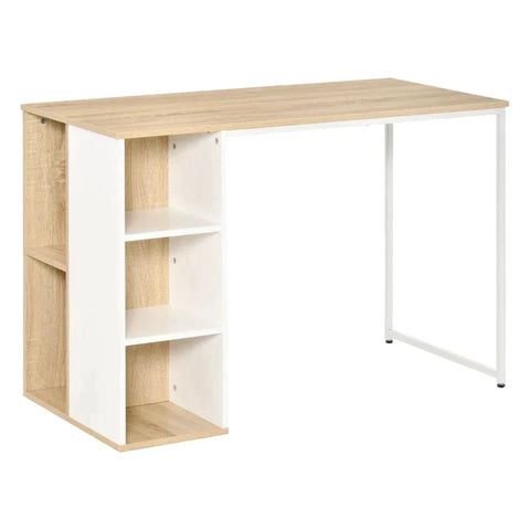 Rootz Computer Desk - Office Desk - Writing Table - Desk - With Shelves - 115x 55x 75H cm