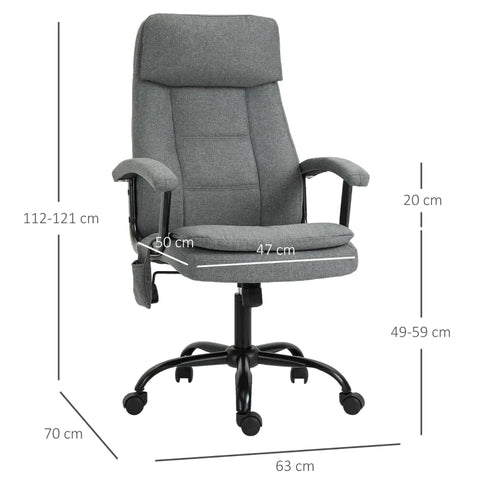 Rootz Bürostuhl – Massagestuhl – Chefsessel – Gaming-Stuhl – Drehstuhl – Grau – 63 x 70 x 112–121 cm