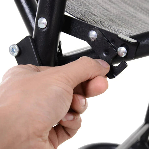 Rootz Rocking Chair - Foldable Rocking Lounger - Garden Lounger - Swing Lounger - Grey - 90 x 64 x 110 cm