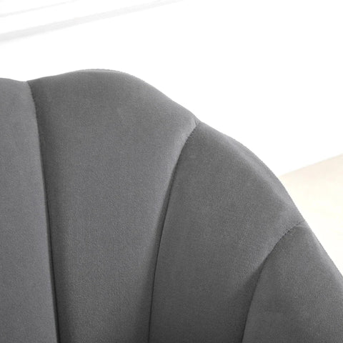 Rootz Dining Room Chair - Living Room Chair - Office Chair - Upholstered Armchair - Relaxation Armchair - Armchair With Golden Legs - Grey/Gold - 70 x 63 x 82 cm