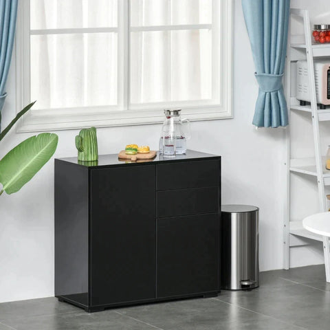 Rootz Cabinet - Standing Cabinet - Storage Cabinet - Cabinet Chest - Black - 79 x 36 x 74 cm