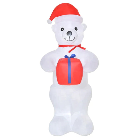 Rootz Christmas Polar Bear - Inflatable Polar Bear - Inflating Lights For Home - Outdoor - Indoor - Christmas Garden - Polyester - 86 x 85 x 180 cm