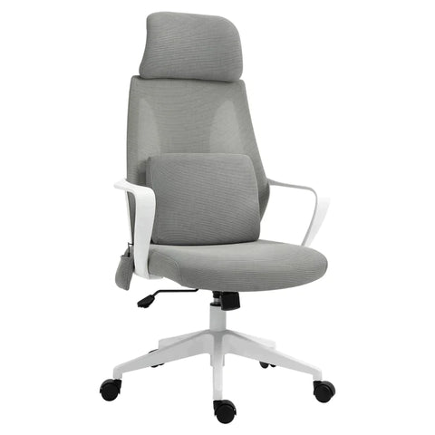 Rootz Office Chair - Massage Chair - Executive Chair With Massage Function - Height-adjustable - Swivel Chair - Ergonomic Gaming Chair - Grey - 62 x 60 x 114-122 cm
