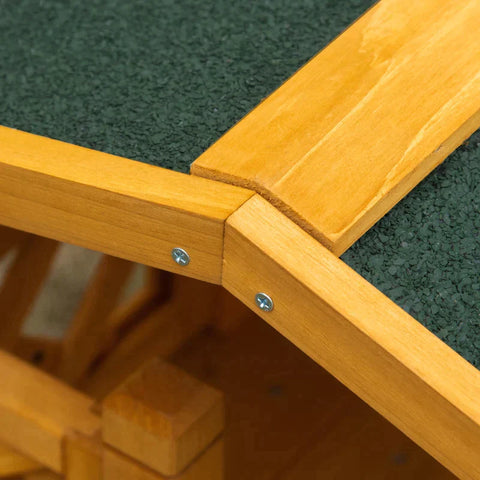 Rootz Small Animal Hutch - Cat House - Rabbit Hutch - Cat Cave - Bunny Cage - Fir Wood - Natural/Green - 77 x 50 x 73 cm