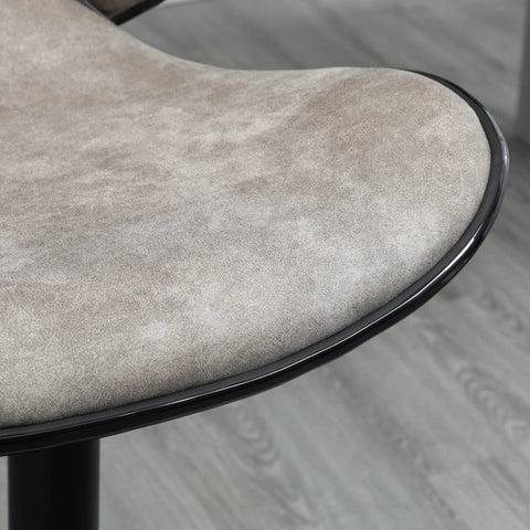 Rootz Barhocker – Hocker – 2er-Set Barhocker – höhenverstellbar – drehbar – moderner Designhocker – Kunstlederbezug – Hellgrau – 45 x 50 x 102 cm